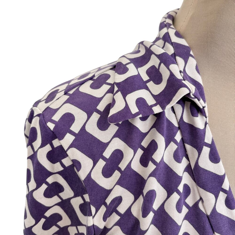 Vintage Diane von Furstenberg Y2K 100% Silk Iconic Wrap Dress Chain Print Luxury - Picture 6 of 9